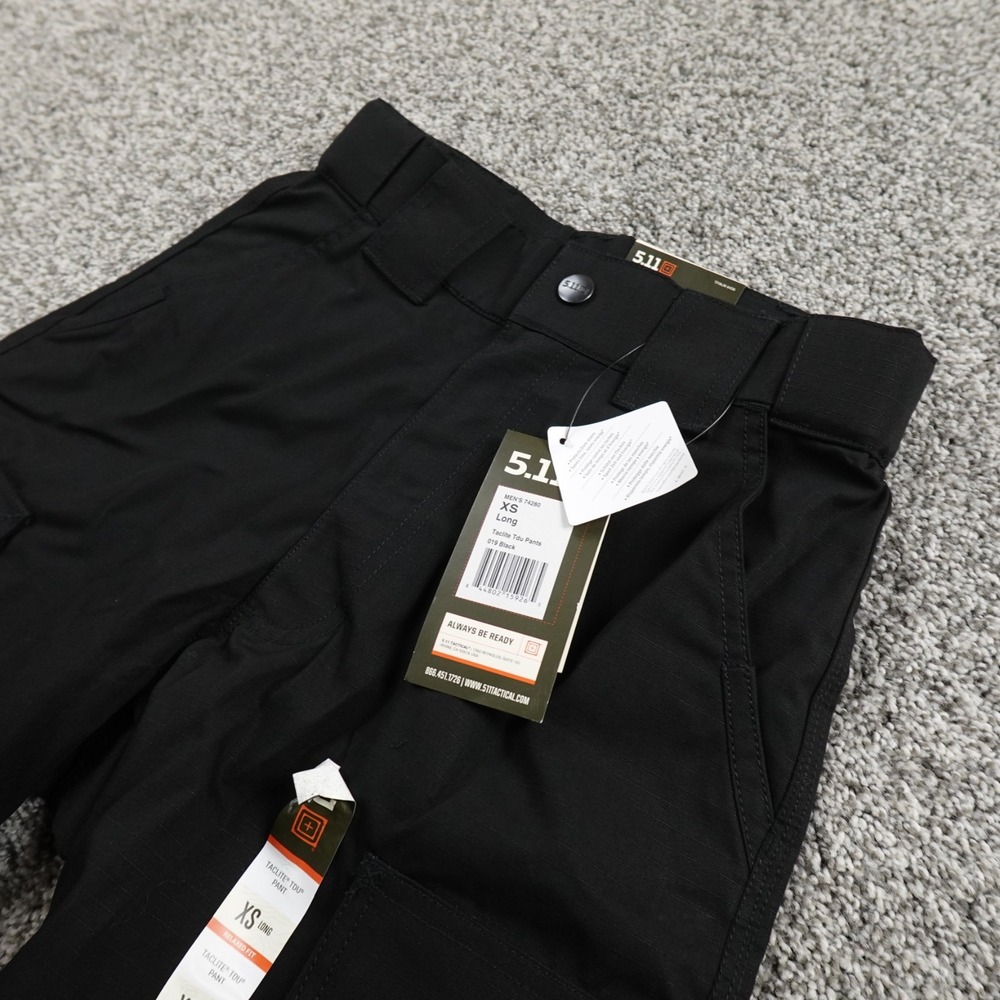 NEW 5.11 Tactical Pants Mens XS Black Flexlite TDU Ripstop Cargo Utility Work